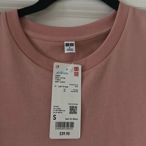 Uniqlo Alrism Oversized Women T Dress Short Sleeve Light Orange Maxi Dress